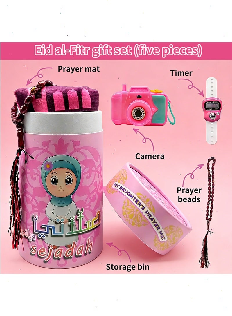 Pomefar Kids’ Portable Prayer Rug: Mosque-Design Prayer Mat – Top Ramadan Gifts for Children’s Spiritual Moments - Image 3